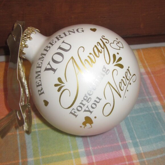 Bronners Other - Remembering You Ivory Glass Ornament